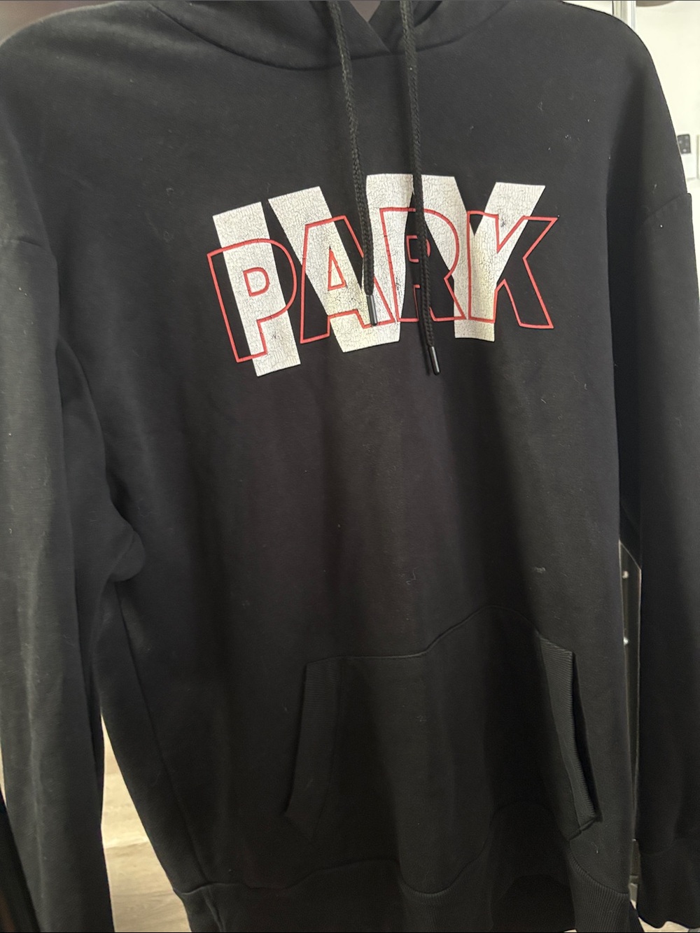 IVY PARK oversized Black Hoodie with White and Orange Logo